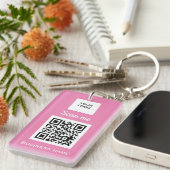 Porte-clés Code QR - Logo Professionnel Professionnel Personn (Devant droit)