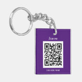 Porte-clés Code QR Logo Professionnel Professionnel Personnal (Devant gauche)