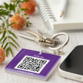 Porte-clés Code QR Logo Professionnel Professionnel Personnal (Devant Droit)