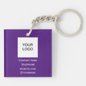 Porte-clés Code QR Logo Professionnel Professionnel Personnal (Dos)