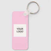 Porte-clés Code QR - Logo professionnel Rose (Verso)