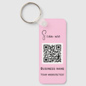 Porte-clés Code QR - Logo professionnel Rose (Recto)