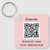 Porte-clés Code QR - Logo professionnel Rose (Recto)
