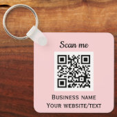 Porte-clés Code QR - Logo professionnel Rose (Recto)