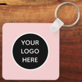 Porte-clés Code QR - Logo professionnel Rose (Verso)