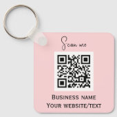 Porte-clés Code QR - Logo professionnel Rose (Recto)