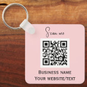 Porte-clés Code QR - Logo professionnel Rose (Recto)