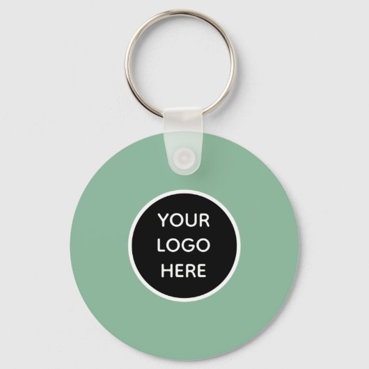 Porte-clés Code QR Logo Professionnel Sage Green (Verso)