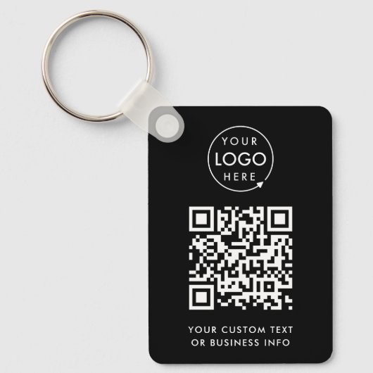 Porte-clés Code QR | Logo Professionnel Simple Noir (Recto)