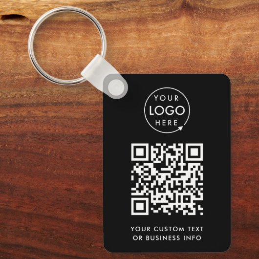 Porte-clés Code QR | Logo Professionnel Simple Noir (Recto)