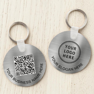 Porte-clés Code QR Logo Promotionnel Argent