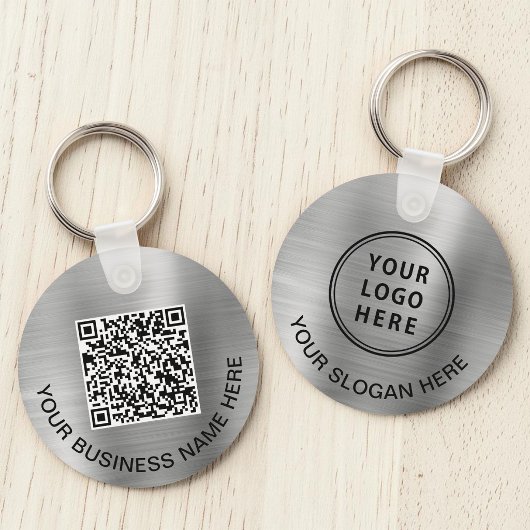 Porte-clés Code QR Logo Promotionnel Argent
