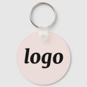 Porte-clés Code QR Logo Simple Entreprise Rose Pâle (Recto)