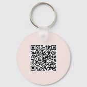 Porte-clés Code QR Logo Simple Entreprise Rose Pâle (Verso)