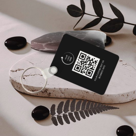 Porte-clés Code QR | Logo simple professionnel noir