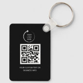 Porte-clés Code QR | Logo simple professionnel noir (Verso)