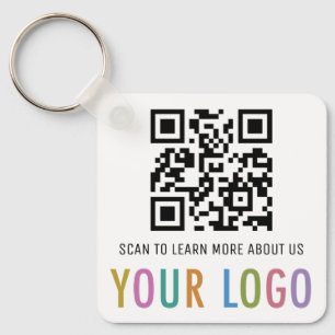 Porte-clés Code QR Métal Carré Logo Entreprise Per