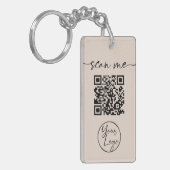 Porte-clés Code QR moderne élégant Tan Porte - clé (Devant gauche)