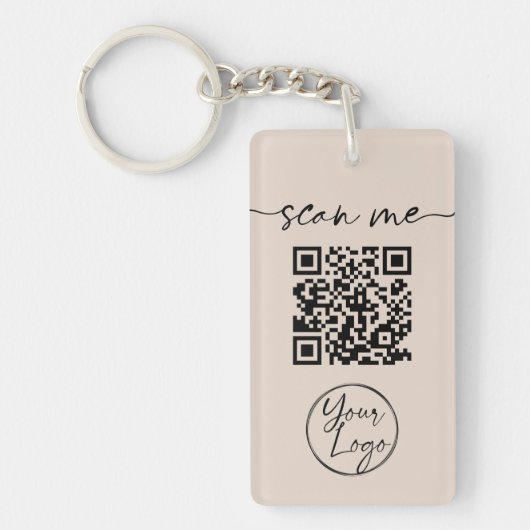 Porte-clés Code QR moderne élégant Tan Porte - clé (Devant)