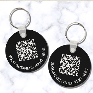 Porte-clés Code QR moderne en noir promotionnel