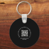 Porte-clés Code QR moderne, logo d'entreprise noir Rond (Recto)