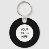 Porte-clés Code QR moderne, logo d'entreprise noir Rond (Verso)