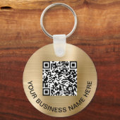 Porte-clés Code QR moderne or promotionnel (Recto)