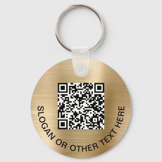 Porte-clés Code QR moderne or promotionnel (Verso)
