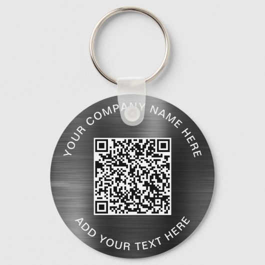 Porte-clés Code QR moderne promotion Argent (Verso)