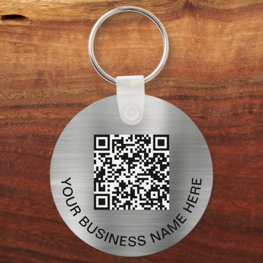 Porte-clés Code QR moderne promotion Argent (Recto)