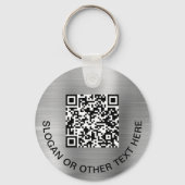 Porte-clés Code QR moderne promotion Argent (Verso)