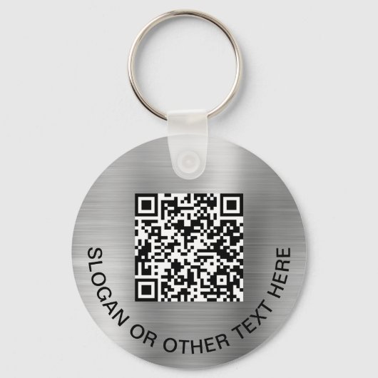 Porte-clés Code QR moderne promotion Argent (Verso)