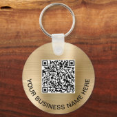 Porte-clés Code QR Moderne Promotionnel Or (Recto)