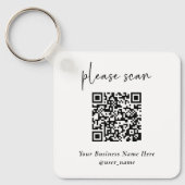 Porte-clés Code QR moderne simple avec Logo Retour | (Recto)