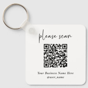 Porte-clés Code QR moderne simple avec Logo Retour  