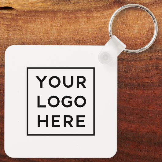 Porte-clés Code QR moderne simple avec Logo Retour | (Verso)