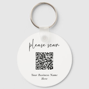 Porte-clés Code QR moderne simple avec nom commercial