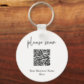 Porte-clés Code QR moderne simple avec nom commercial (Recto)