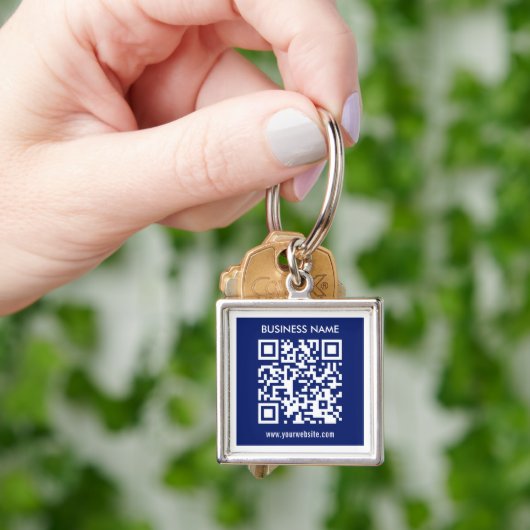 Porte-clés Code QR modifiable (généré instantanément) | bleu (main)