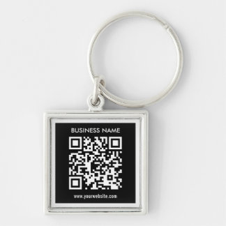 Porte-clés Code QR modifiable (généré instantanément) | Noir