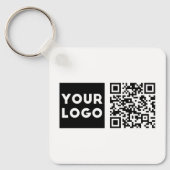 Porte-clés Code QR modifiable & Votre logo ou image d'entrepr (Recto)
