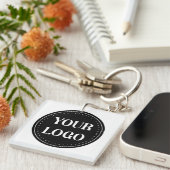 Porte-clés Code QR noir élégant et élégant (Devant Droit)