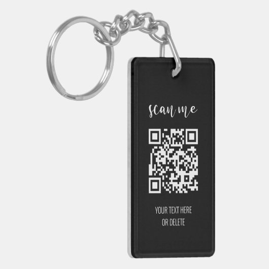 Porte-clés Code QR noir et blanc simple (Devant gauche)