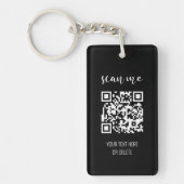 Porte-clés Code QR noir et blanc simple (Devant)