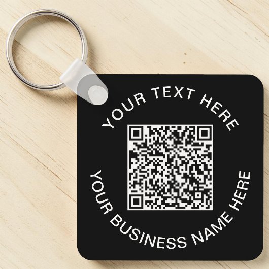 Porte-clés Code QR Noir Promotionnel