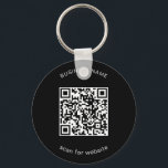 Porte-clés Code QR noir simple et promotionnel pour l'entrepr<br><div class="desc">Porte - clé personnalisé avec votre code QR avec votre nom d'entreprise ci-dessus et votre message ci-dessous sur un arrière - plan noir. Ces porte - clés simples font de grands objets promotionnels pour donner aux clients, aux employés ou comme échange lors de salons et d'événements. Amusez-vous avec votre marketing...</div>
