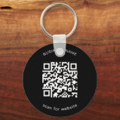 Porte-clés Code QR noir simple et promotionnel pour l'entrepr (Recto)