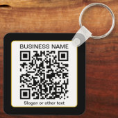 Porte-clés Code QR numérisable modifiable + votre nom d'entre (Verso)