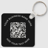 Porte-clés Code QR ou logo noir promotionnel (Dos)