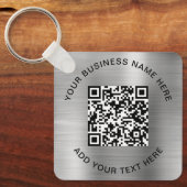 Porte-clés Code QR ou logo promotionnel Argent (Recto)